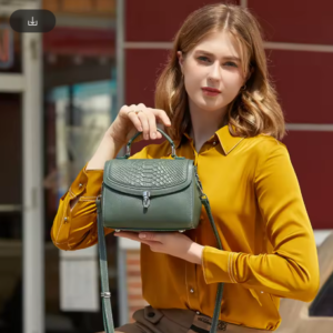 حقيبة يد من جلد التمساح الطبيعي للنساء